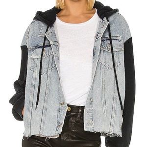 ALLSAINTS Milena Hooded Jacket in Indigo Blue